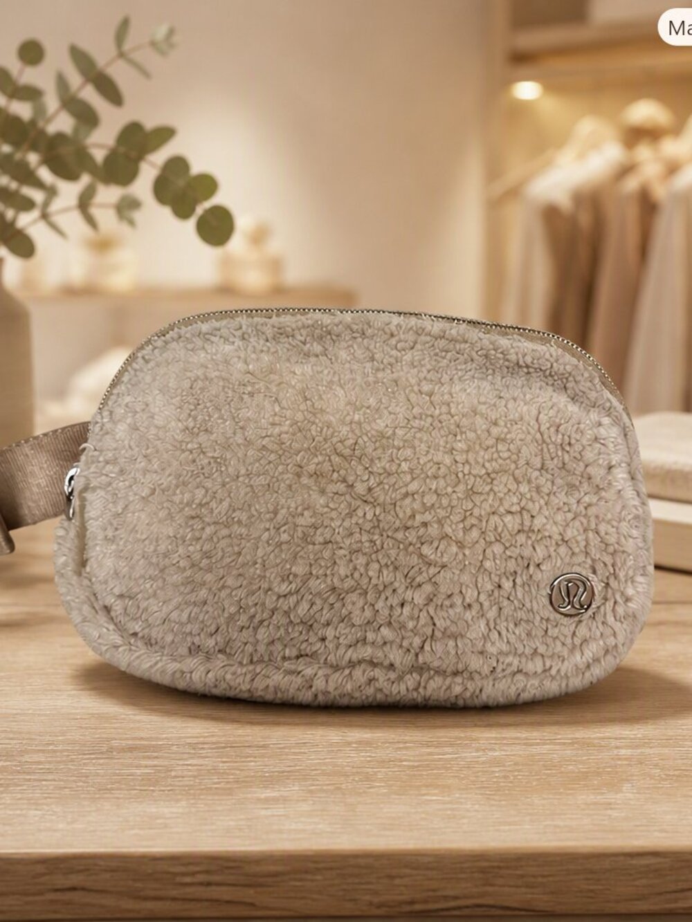 Lululemon Cream Sherpa Belt Bag